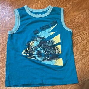 Kids Blue Monster Truck Sleeveless Shirt